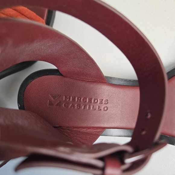 Mercedes Castillo Hiru Ankle Strap Block Heel Leather Sandals US 6.5/ EU 36.5 - Picture 8 of 10